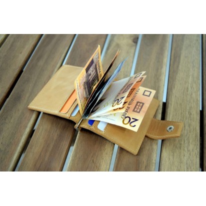 Зажим для денег кожаный MINI песочный Арт. C17.4