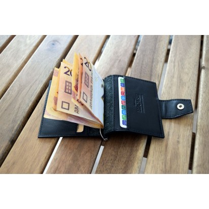 Зажим для денег кожаный MINI черный Арт. C17.4