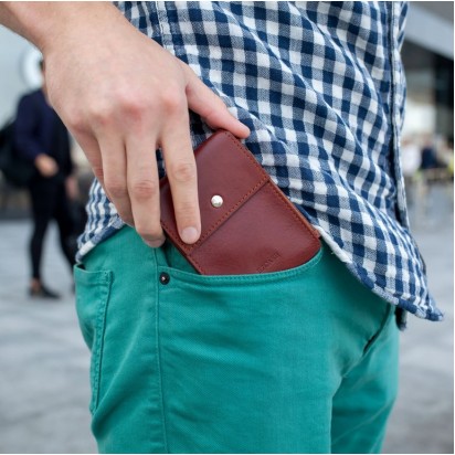 Зажим для денег кожаный DUO коричневый Арт. C17.2