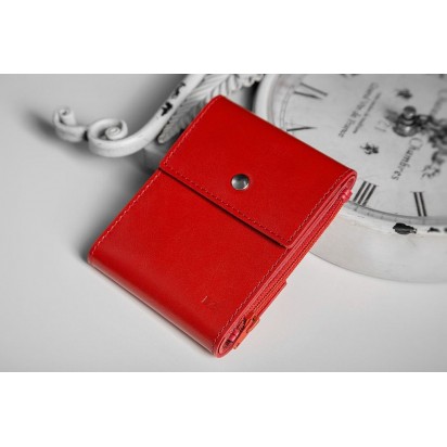 Зажим для денег кожаный DUO красный Арт. C17.2