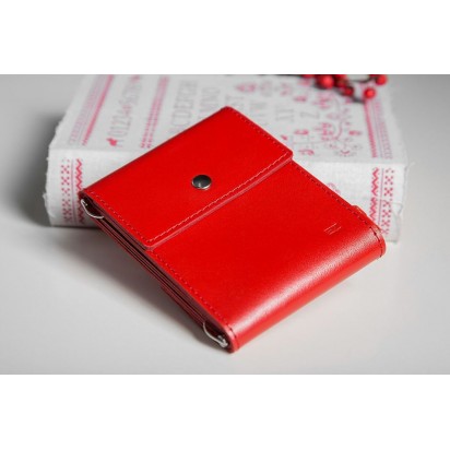 Зажим для денег кожаный DUO красный Арт. C17.2