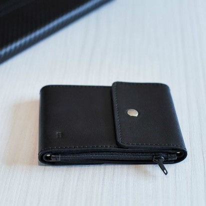 Зажим для денег кожаный DUO черный Арт. C17.2