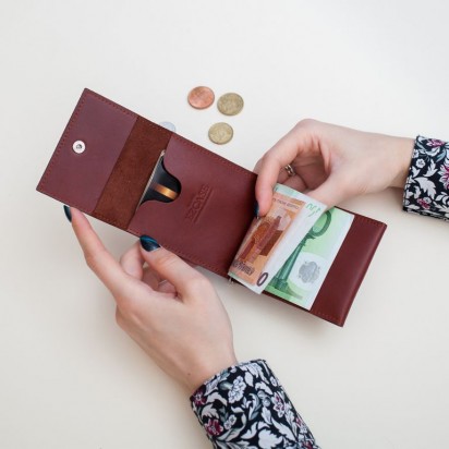 Зажим для денег кожаный ONE коричневый Арт. C17.0