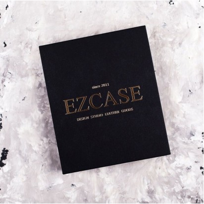 Раскладной кошелек кожаный Slim черный