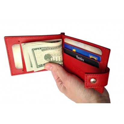 Зажим для денег кожаный Standart Pro красный Арт. C17.3