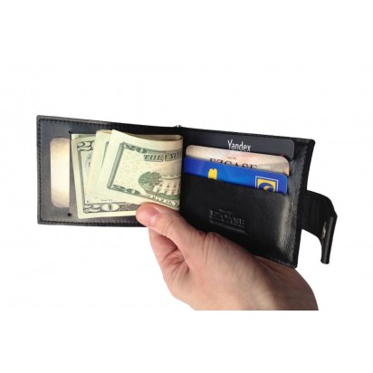 Зажим для денег кожаный Standart Pro черный Арт. C17.3