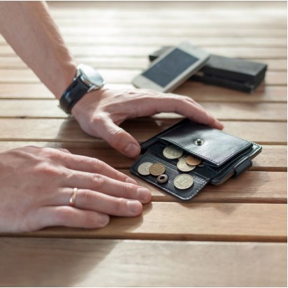 Зажим для денег кожаный Standart Pro черный Арт. C17.3