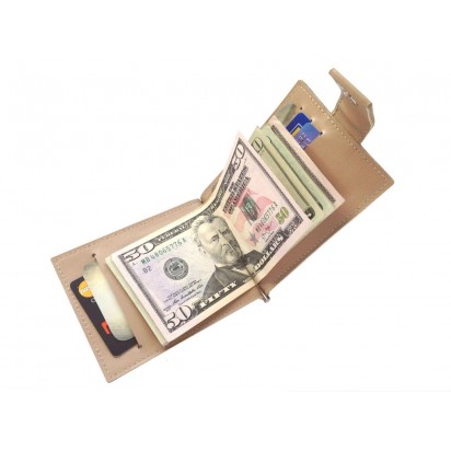 Зажим для денег кожаный Standart бежевый Арт. C17.1