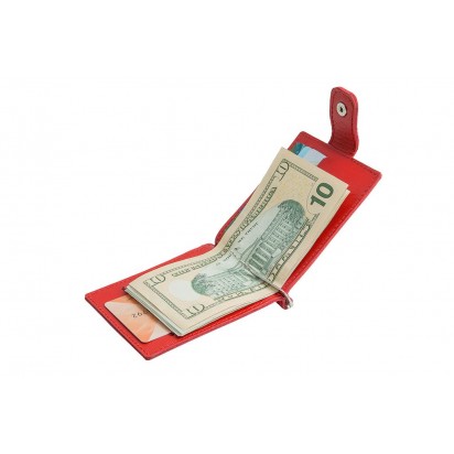 Зажим для денег кожаный Standart красный Арт. C17.1