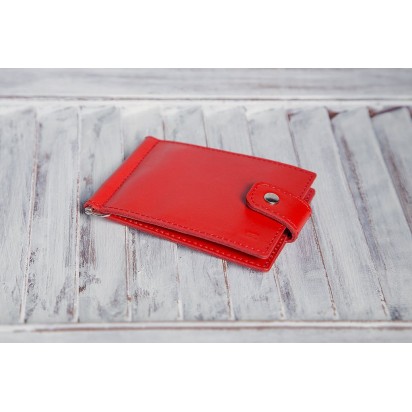 Зажим для денег кожаный Standart красный Арт. C17.1