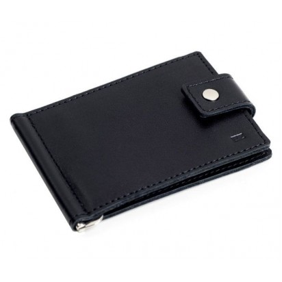 Зажим для денег кожаный Standart черный Арт. C17.1