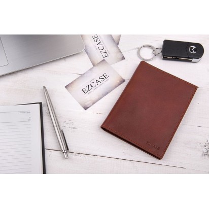 Обложка для автодокументов коричневая C14