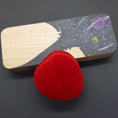 Футляр "Сердце" для бижутерии подарочный красного цвета артикул FB018