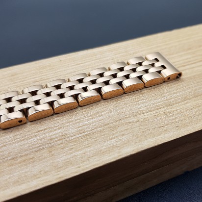 Браслет стальной цвет розовое золото для наручных часов 16 мм CRW467-16