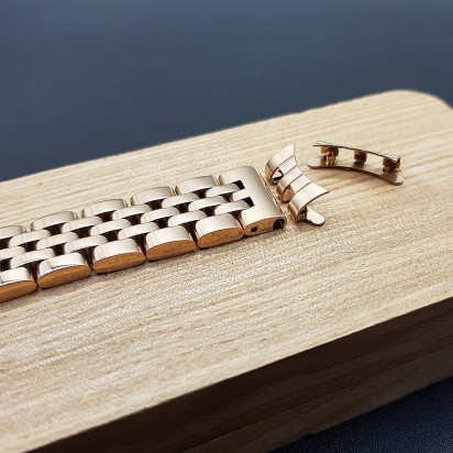 Браслет стальной цвет розовое золото для наручных часов 16 мм CRW467-16