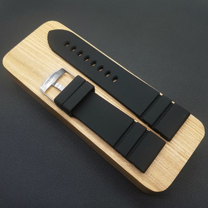 Ремешок каучуковый черного цвета для наручных часов 24 мм BC119-24