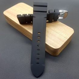 Ремешок каучуковый черного цвета для наручных часов 24 мм BC119-24