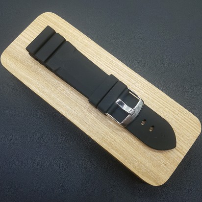 Ремешок каучуковый черного цвета для наручных часов 24 мм BC119-24