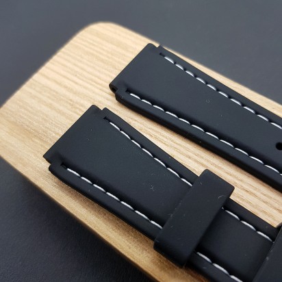 Ремешок каучуковый черного цвета для часов 20 мм BC104-20