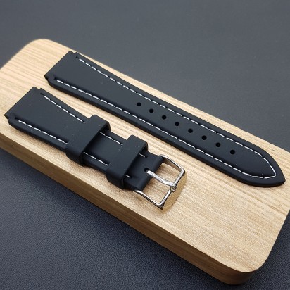 Ремешок каучуковый черного цвета для часов 20 мм BC104-20