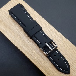 Ремешок каучуковый черного цвета для часов 20 мм BC104-20