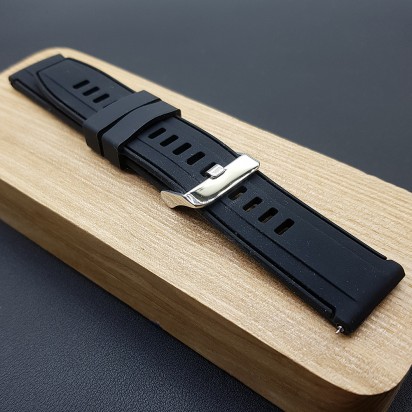 Ремешок каучуковый черного цвета для часов 20 мм CRW476-20