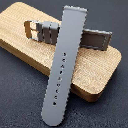 Ремешок серого цвета резиновый для часов размер 22 мм CRW485-22-22