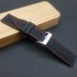 Ремешок каучуковый черный с красной ниткой для часов 24 мм артикул CRW521-24-22
