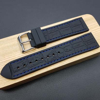 Ремешок Stailer каучуковый черного цвета для часов 22 мм артикул BC117-22B