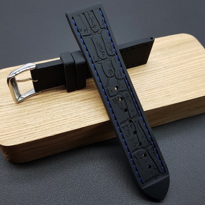 Ремешок Stailer каучуковый черного цвета для часов 22 мм артикул BC117-22B