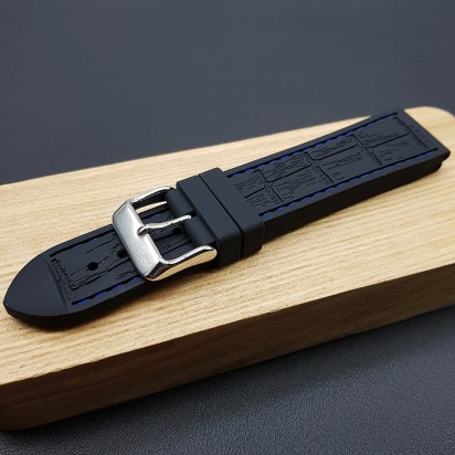 Ремешок Stailer каучуковый черного цвета для часов 22 мм артикул BC117-22B