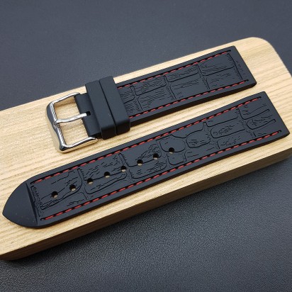 Ремешок Stailer каучуковый черного цвета для часов 22 мм артикул BC117-22R