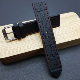 Ремешок Stailer каучуковый черного цвета для часов 22 мм артикул BC117-22R