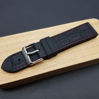 Ремешок Stailer каучуковый черного цвета для часов 22 мм артикул BC117-22R