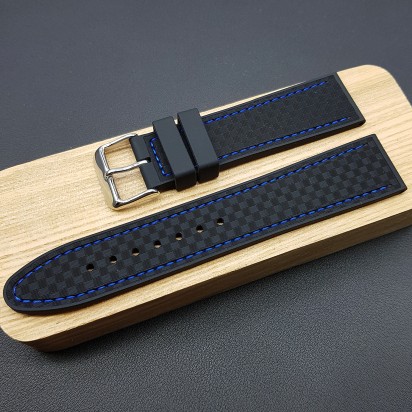 Ремешок Stailer каучуковый черного цвета для часов 22 мм артикул BC129-22