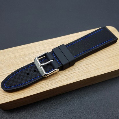 Ремешок Stailer каучуковый черного цвета для часов 22 мм артикул BC129-22