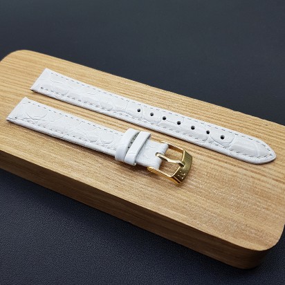 Ремешок белого цвета кожаный для наручных часов 14 мм артикул CRW488-14-12