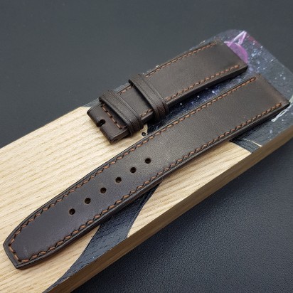 Ремешок темно-шоколадного цвета от RemenMaster для часов 20 мм артикул RM002-20-18 удлиненный