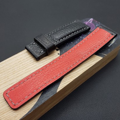 Ремешок черного цвета от RemenMaster для часов 22 мм артикул RM014-22-20