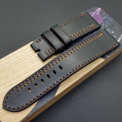 Ремешок черного цвета от RemenMaster для часов 22 мм артикул RM016-22-20