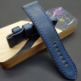 Ремешок синего цвета от RemenMaster для часов 24 мм артикул RM017-24-24