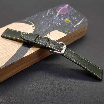 Ремешок темно-зеленого цвета от RemenMaster для часов 14 мм артикул RM019-14-12