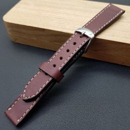 Кожаный ремешок RemenMaster цвет марсала для часов 16 мм M268-16-14