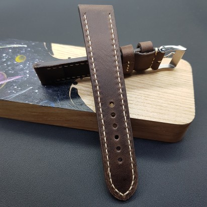 Кожаный ремешок RemenMaster цвет темно-коричневый для часов 22 мм M270-22-20