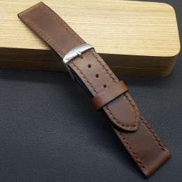 Коричневый кожаный ремешок ручной работы для часов 22 мм M258-22-20