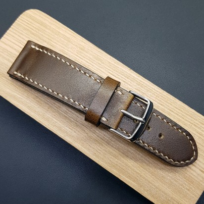 Коричневый кожаный ремешок ручной работы для часов 24 мм M263-24-22