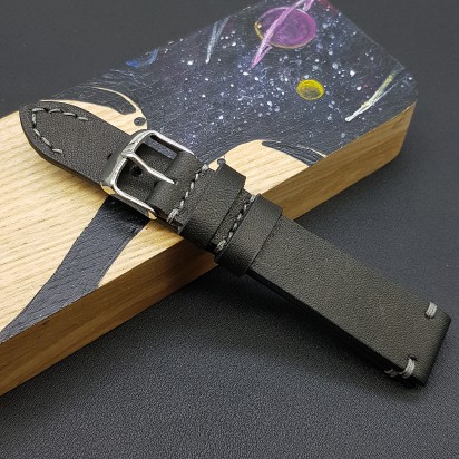 Ремешок черного цвета от RemenMaster для часов 18 мм артикул M283-18-16