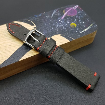 Ремешок черного цвета от RemenMaster для часов 20 мм артикул M284-20-18