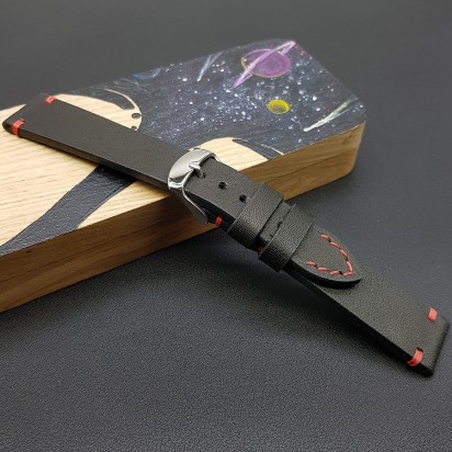 Ремешок черного цвета от RemenMaster для часов 20 мм артикул M284-20-18