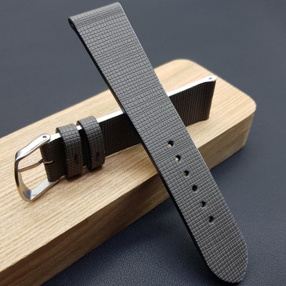 Ремешок ручной работы серого цвета от REMENMASTER для часов 22 мм артикул M079-22-20